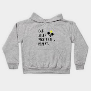 Eat Sleep Pickleball Repeat Funny Pickleball Player Kids Hoodie